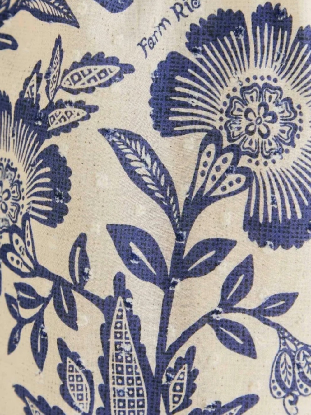 FARM Rio White Maxi Dress with Blue Botanical Print - Picture 4 of 4